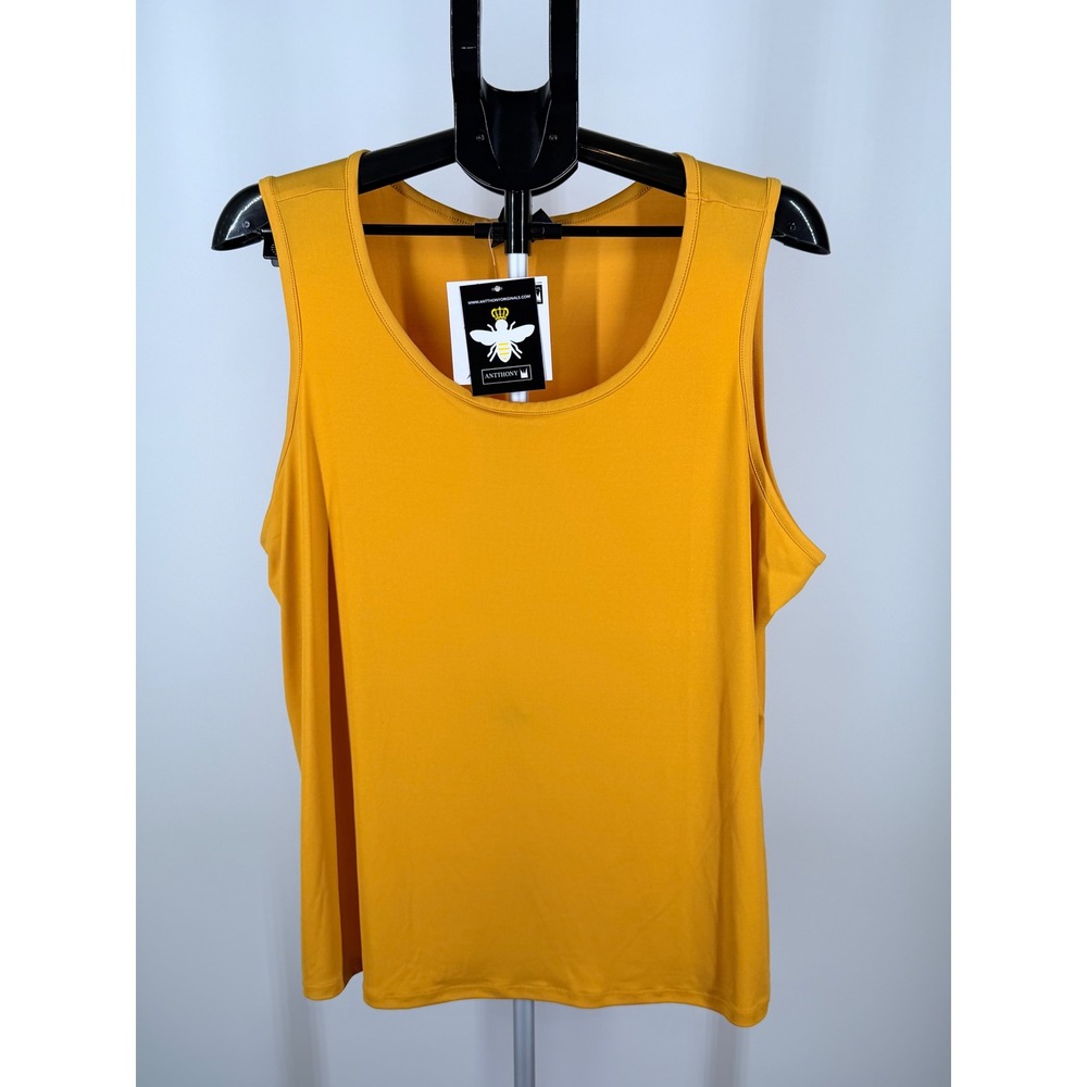 Antthony Original Mustard Yellow Tank‎ Top Sleeveless Scoop Neck 1X